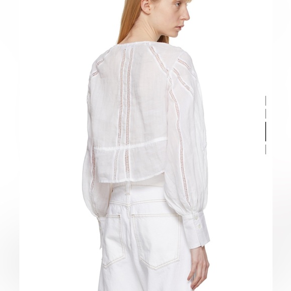 Frame White Lace Empire Blouse - Picture 4 of 6